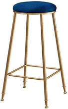 LWW Sgabelli, Round tessuto Sgabello casual imbottito Sedia da pranzo con gambe in metallo spessa imbottitura del sedile Altezza,Seatheight75cm