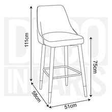 MOBILIER DECO - Set di 2 sgabelli design in velluto grigio Arielle