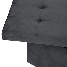 WOLTU Panche Contenitore per Ingresso Cassapanca Pieghevole Ottomane in Velluto, Max Portata Statica di 300 kg, 80 L, 76x37,5x38 cm Grigio SH70gr