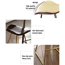 LWW Sgabelli, in pelle marrone cucina presiede i piedini in metallo per colazione Contatore e Casa Sgabello arte del ferro individuale pranzo Angolo Altezza moderne imbottite Schienali,Seatheight80cm