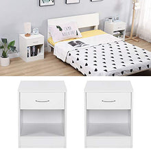 Sarah Mobiletto con 2 cassetti per casalinghi e Abbigliamento – Pratico Comodino in Legno Cassettiera Piccola per corridoio, Camera da Letto e Soggiorno（Bianco ）