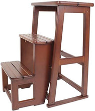 Mirui Sgabello Legno Folding Passo Sgabello Sgabello Scala Domestica Scaletta Pieghevole di Legno di Gomma A Doppio Uso Multifunzionale Risparmiare Spazio, Peso 100kg Bearing