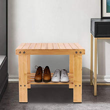Sgabello in bambù con Bordi Lisci Sedia in bambù per Bagno, Camera da Letto, Giardino(25 * 40 * 33.5cm Large)