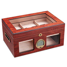 ZYING Desktop Humidor, Cedar divisore, e Brass Ring Vetro igrometro, detiene l'80 a 100 sigari