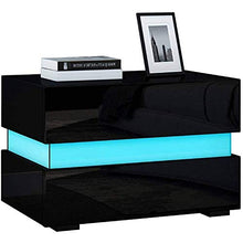 Comodino Lucido Comodino LED Comodino comodino lucido bianco Comodino illuminazione LED lucida(nero)