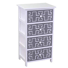 Vacchetti Gianna Mobiletto, Legno, Bianco Grigio, Grande