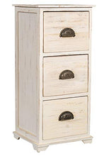 Biscottini Cassettiera camera da letto 35 x 32 x 74 cm in legno di Paulonia | Mobiletto bagno e cassettiera vintage Shabby Chic | Bianco anticato