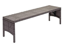 Mendler Panca panchina HWC-G16 polyrattan 112cm Grigio Cuscino Grigio Scuro