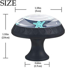 Motivo a stella marina blu Pomelli per Porta Set di 4 Pomelli per Mobili Manopole per Cassetti Cucina Armadio Vetro