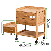 FCXBQ Comodini Semplice Moderno, Camera da Letto Semplice bambù Multifunzionale Comodino stoccaggio Finitura Piccolo Armadio Cuscinetto 200 kg-46,5x38x57 cm