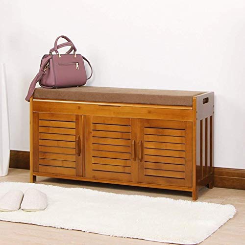 YANG Scarpiera Bagagli cassetti Cambiamento Scarpe Banco di bambù Naturale Camera poggiapiedi Imbottito Guardaroba Dressing Table Sgabello Ottomana