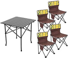 Tavolo da picnic all'aperto Tavolo da esterno e sedia Set, Sgabello pieghevole per il tempo libero, tavolo da picnic portatile e sedia, campo auto a guida auto barbecue, set a cinque pezzi Bbq Party T