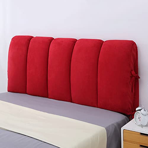 Fodera Per Testiera Da Letto Peluche Corto/Coperchio Della Testata Letto Cuscino Da Lettura Seta Cotone Imbottitura Matrimoniale King Protezione Per Schienale Copertura Lavabile,Red-150x60cm