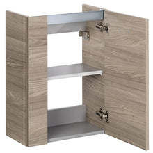 Fackelmann - Set di mobili da Bagno per Ospiti con lavabo in Ceramica e Specchio da Bagno a LED, 45 cm, 3 Pezzi, Colore: Marrone Chiaro