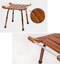 Bamboo Bath Chair for la Balneazione Anziani Bagno Sgabello Retrattile Altezza Telaio Lega di Alluminio
