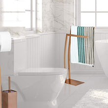 Relaxdays Porta Asciugamani WIMEDO, 80x32x20 cm ca., 2 Aste, Base Rettangolare, Decorazione, Acciaio Inox, Argento