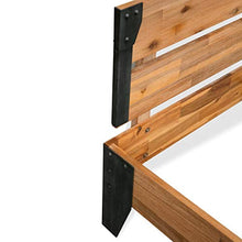 SKM Struttura Letto in Legno Massello di Acacia e Acciaio 140x200 cm