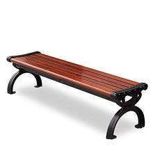 GaoF panchina per Esterni in Alluminio pressofuso per Uso Domestico, panchina per Il Tempo Libero in Finto Legno in Lega di Alluminio con Schienale e braccioli, panchina per terrazza da Giardino