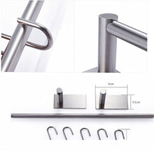 GUOYI 304 in Acciaio Inox Spazzolato, portasciugamani Autoadesivo 3 m Version da Bagno mensola Rack Appeso tovagliolo Sticky Gancio per Bagno e Cucina 40cm