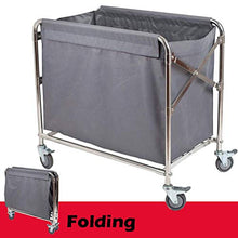 ZHFZD Carrello di Grandi Dimensioni in Metallo, Carrello di smistamento per bucato Pieghevole con Pratica Custodia per Hotel Portatile e Rotella Resistente (Colore: Blu Scuro)
