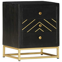 Tidyard Comodino Classico con 3 Cassetti in Legno Massello di Mango Nero 40x30x50 cm,Comodino Camera da Letto,Comodino Cameretta in Legno,Comodino Classico,Comodino con Cassetti,Comodino Rustico