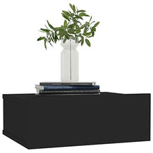 Lasamot Materiale truciolare Comodino da Parete Stile Moderno, Comodino da Interno Pratico Comodino Camera da Letto 40x30x15 cm (Larghezza x profondità x Altezza) Nero Lucido Set 1 Pezzi