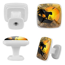Silhouette leopardo 4 PCS Pomelli per Porta, Pomolo per Mobile, Pomelli per Mobili con Viti, Maniglia per Armadietto, Pomelli per Porta, Pomelli per Cassetti per Porta, Armadio, Cassetto e Credenza