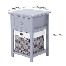 FGDSA 2 Pezzi/Set Comodino in Legno Semplice Comodino con Cassetto E Cestello Portaoggetti Divano Letto Tavolino (Grigio)