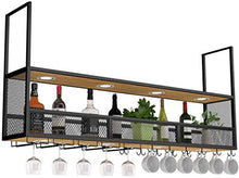 Dongyd Retro Soffitto Wine Rack Multifunzione Con Faretti, Metallo Wall Hanging Mensola Bottiglia E Bicchieri Storage Rack Usa For Uso Commerciale E Della Famiglia (Size : 100x30x80cm)