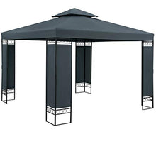 Casaria Gazebo Lorca 3x3m Antracite Idrorepellente Robusto Metallo con Pareti Laterali Tendone da Giardino per Feste
