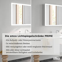 EMCO Armadietto a specchio illuminato Prime con illuminazione a LED a tutto tondo, armadietto a specchio da bagno di alta qualità come modello da incasso, mobile da bagno a 2 ante, bianco neutro