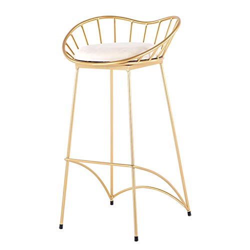 WRRAC-Sedia Sgabello Moderno Sgabello Imbottito Cucina Cucina Sala da Pranzo Sgabelli Alti Gambe in Metallo Dorato, Carico Massimo 200 kg