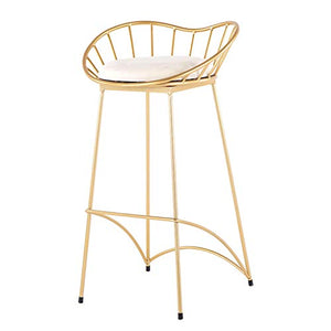 WRRAC-Sedia Sgabello Moderno Sgabello Imbottito Cucina Cucina Sala da Pranzo Sgabelli Alti Gambe in Metallo Dorato, Carico Massimo 200 kg
