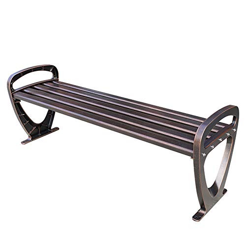 Panca da giardino per esterno panchina in metallo, panca da riposo 3 posti con schienale, poltrona da giardino per terrazza con braccioli in fusione di alluminio, per prato, veranda