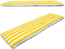 VIGIVISION Cuscino per sedia a sdraio, misure 180 x 55 x 5 cm, materasso a sdraio imbottito, a righe gialle.
