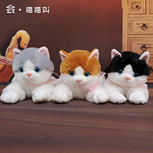 YiXing, 1 bambola di gatto simulata da 15 a 40 cm, peluche per gattino, cuscino per dormire, regalo per fidanzata (colore bianco, 40 cm)