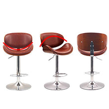 WFF Sedia da Ufficio Sgabelli da Bar Multifunzione Altezza di Sollevamento 40-55 cm Ruotare Retro in Legno massello Cuscino in Pelle Poggiapiedi di placcatura 3 Colori Disponibili Arredo Bar