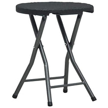 Tidyard Sgabelli da Giardino Pieghevoli 4 pz Neri HDPE in Rattan, Sgabello da Giardino in plastica Sgabello per Esterni 33 x 29,5 x 46 cm
