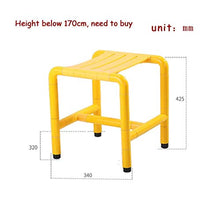 AYHa Bagno Sgabello in acciaio inox anti-Slip di sicurezza anti-corrosione anti-ruggine Anziani Bagno Doccia Chair mobili da bagno,Giallo,425mm
