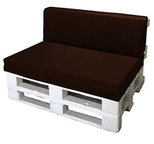 SET CUSCINI PER DIVANI PALLET BANCALI Seduta 120x80x15 cm + Schienale 120x39x11-19 cm - Ecopelle IDROREPELLENTE MARRONE