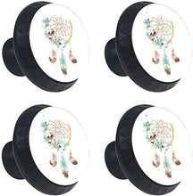 Dream Catcher con fiore di cotone Pomelli per Porta Set di 4 Pomelli per Mobili Manopole per Cassetti Cucina Armadio Vetro
