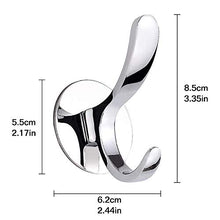 Hossom 3pcs Appendi Accappatoio Ganci Uncini Per Accappatoio Asciugamano, Gancio A Muro Nastro Biadesivo Cromato Acciaio Inox Gancio a Ventosa Senza Trapano Per Bagno Cucina Organizzare