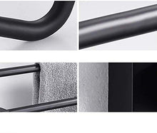 AINIYF Bagno Bagno Doccia Mensola Organizzatore Parete Punch Libero portasciugamani Nero Doppio dell'Acciaio Inossidabile Rod Colla Installazione Hanging, 5 Formati (Dimensioni: 60x14x15cm)