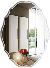WZH Specchio da Bagno antiappannamento | Specchio per Il Trucco a Parete | Specchio Ovale sospeso | Specchio Decorativo Senza Cornice | 60x90cm