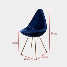 Totovy New Nordic Light Light Lusso Flanella Acqua Drop Sud Sedia Business Negoziazione Sedia Moda Pranzo Sedia da pranzo Sedia da caffè Sedia Hotel Creativo Classic Designer Sedia Club House Villa Se