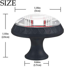 Plaid classico a strisce nero rosso bianco Pomelli per Porta Set di 4 Pomelli per Mobili Manopole per Cassetti Cucina Armadio Vetro