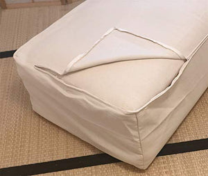 Vivere Zen - Futon Pouff - Divano Letto 11 cm (4 Strati Cotone) - Futon Pouff Greggio 120x195 cm