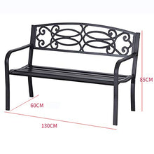 Panca da giardino panchina da giardino, sedute in metallo resistenti al sole e agli agenti atmosferici giardino / terrazza, una sedia rilassante con schienale e braccioli, per balcone 130x60x 85cm
