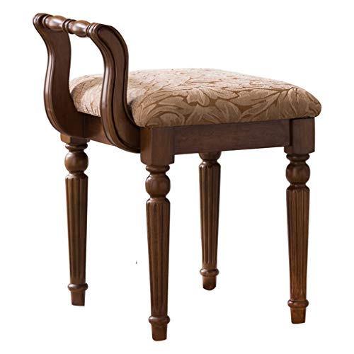 Mobili per la casa e Giardino Sgabello Imbottito Seduta in Tessuto di Legno Bianco Classico Design Dressing Chair Chair per Camera da Letto/Soggiorno Ottomani da Cucina