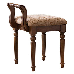 Mobili per la casa e Giardino Sgabello Imbottito Seduta in Tessuto di Legno Bianco Classico Design Dressing Chair Chair per Camera da Letto/Soggiorno Ottomani da Cucina